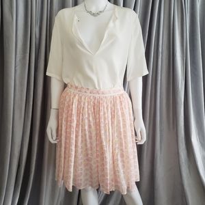 Joie Pink Lemonade Gathered A Line Skirt NWOT